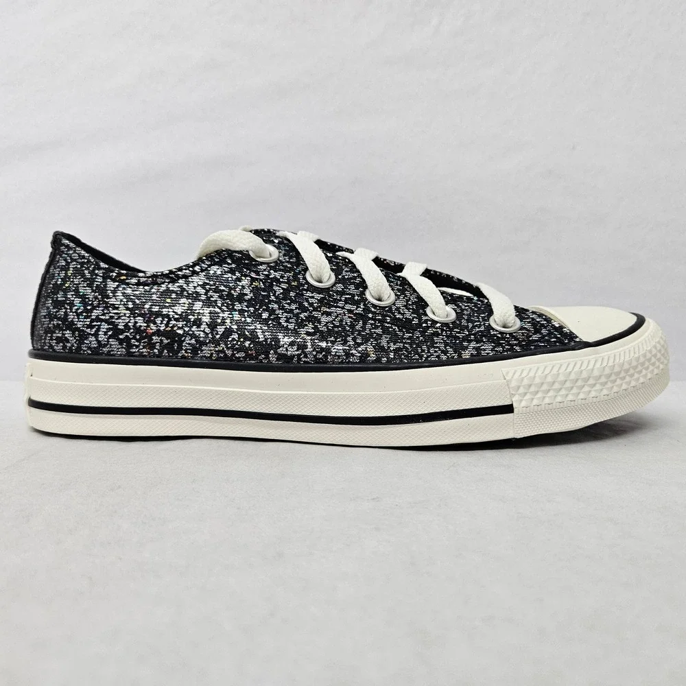Converse Chuck Taylor All Star Oxfords A11138C Glitter Black Egret Women Size 6 - Picture 9 of 9